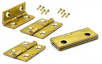 Small Hinges + Screws Brassed Jewellery Box Dolls House Hinge • £4.45