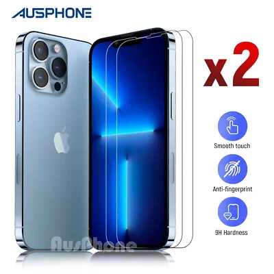 $3.99 • Buy 2xTempered Glass Screen Protector For IPhone 14 13 12 11 Pro XS Max XR 8 Plus SE