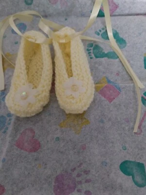 £4.99 • Buy Hand Made Baby Ballet Style  Shoes Size 0-3 Months