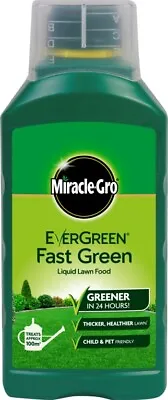 Miracle-Gro Evergreen Fast Green Liquid Lawn Food 1L Concentrate Thicker Lawn • £9.95