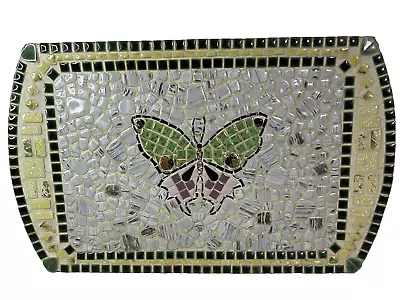 Vintage Mosaic Tile Butterfly Tray On Hasko Wood Back • $100