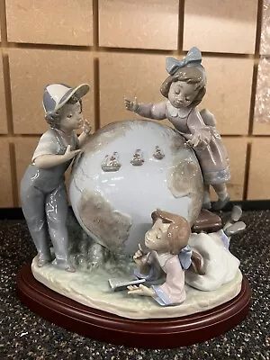 Vintage Voyage Of Columbus Globe Children Teacher Gift Lladro Figurine Spain • $150