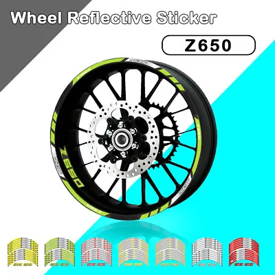 Wheel Sticker Reflective Waterproof Stripe Rim Decals FOR KAWASAKI Z650 17-20 • £18.37