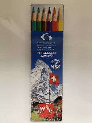 Caran D’Ache Prismalo Aquarelle 6 Water Soluble Coloured Pencils In Cardbox Set • £5