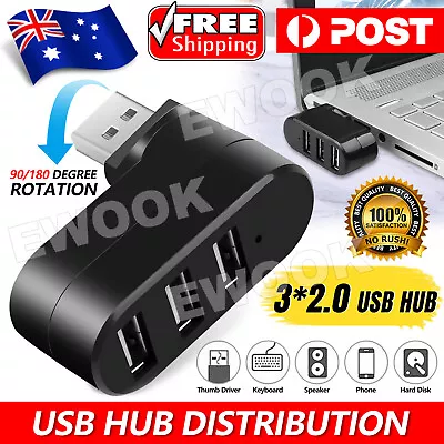 3 Port USB HUB Distribution Splitter Adapter Super Speed Data Hub For Laptop PC • $7.35