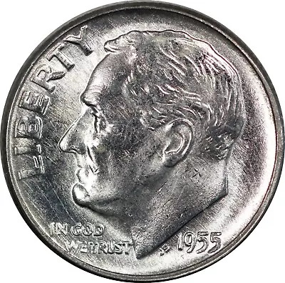 Roosevelt Dime 1955 P From 90% Roll Uncirculated Unc. • $3.49