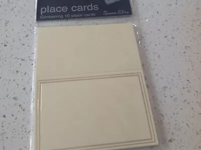 £2.99 • Buy 10 Table Place Cards IVORY/GOLD Wedding Christmas Birthday