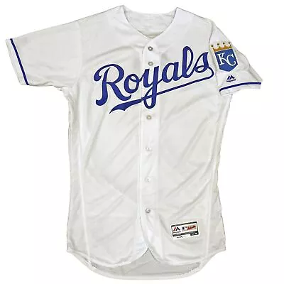 Mens MLB Kansas City Royals Authentic On Field Flex Base Jersey -Home White/Blue • $79.99