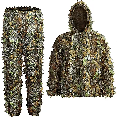 Ghillie Suit Kids Adult 3D Leafy Camouflage Clothing Ghillie Suit For Men Cam • $21.96