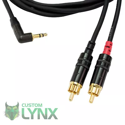 Neutrik 3.5mm TRS Angled Jack To 2 X RCA Cable - Mini Jack To Twin Phono Lead • £16.45