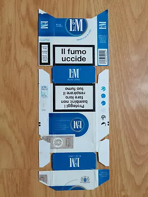 Opened Empty Cigarette Hard Pack--84 Mm-Italy-L&M • $2.20