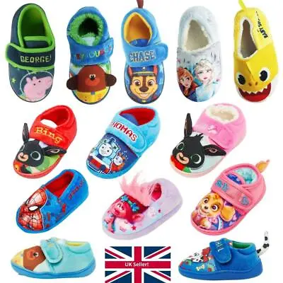 £9.99 • Buy Kids Character Slippers Novelty Cosy Winter Pull On Official Brands Boys Girl