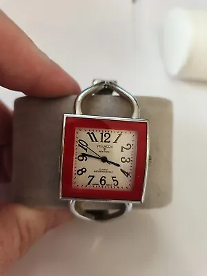 Women's Silver Tone Vellaccio New York Watch Red Acrylic Accents.  8-18-2380 • $7.99