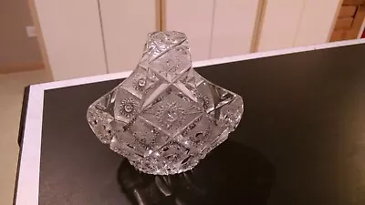 £19.72 • Buy VINTAGE BOHEMIAN CRYSTAL QUEEN'S LACE Basket 5.5  X 5.75  24% PbO 1 Lb 3 Oz