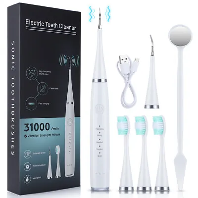 £9.49 • Buy Electric Sonic Dental Scaler Tooth Cleaner Teeth Calculus Plaque Stains Remover