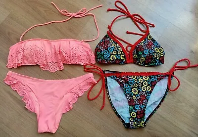 £22 • Buy Bundle X 2 Size 8/10 Coral New Look Floral Primark Bikini Sets Vgc Free P&p