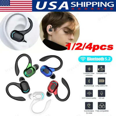 Bluetooth 5.2 Headset Wireless Earbuds Earphones Stereo Headphones Ear Hook New • $6.79