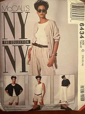 McCalls Sewing Pattern 6434 Jacket Top Pants Shorts NY NY Collection Sz 10-12-14 • $6.50