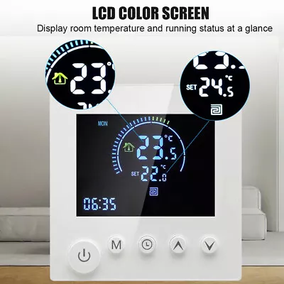 16A Electric Underfloor Heating Thermostat LCD Touch Screen Programmable UK R4L0 • £15.45