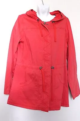 New Mossimo Junior's Hooded Anorak Jacket - 100% Cotton - Red - Size: L  () • $40