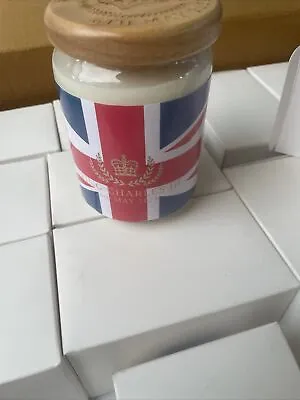 King Charles III Candle With Wood Lid 650ml Made In UK - Union Jack • £10