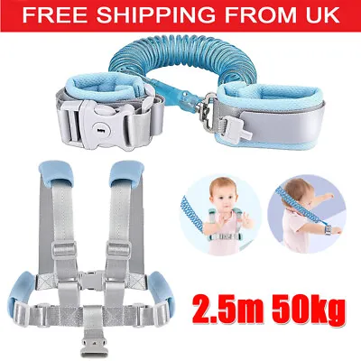 Baby Toddler Kids Strap Wrist Leash Safety Walking Anti-Lost Harness Hand Belt • £10.89