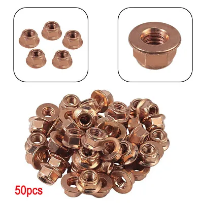 £8.06 • Buy 50x M8 Copper Flashed Exhaust Manifold 8mm Nut - High Temperature Nuts