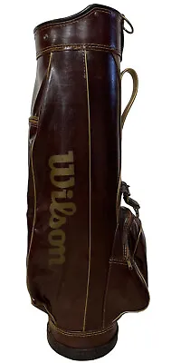 Wilson 15-Way Vinyl Golf Bag Vintage Brown And Gold Made In The USA • $52.24