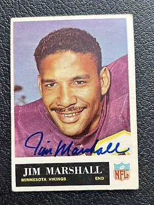 Jim Marshall Autographed  Signed 1965 Philadelphia Card # 107 Minnesota Vikings • $42.95