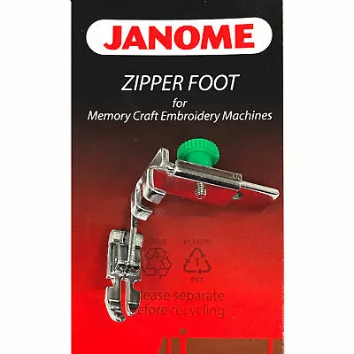 Genuine Janome Zipper Foot For Memory Craft Embroidery Machines Part# 200334002 • $17.49