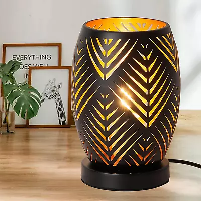 Modern Table Lamp Bedside Table Lamp With Hollow Metal Lampshade Modern Indust • $35.71