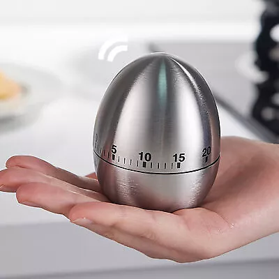 Mechanical Egg Kitchen Timer Cooking Timer Alarm 60 Minutes Stainless Steel • $13.25