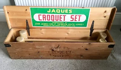 Antique Vintage Jaques Of London 125 Croquet Set - Four Player In Pine Box • £100