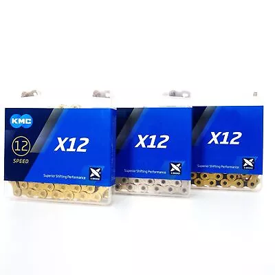 KMC X12 12 Speed Silver/Gold/Black & Gold Ti Bike Chain 126L Fit 12s Road MTB • $48.90