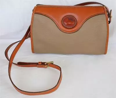 VTG Dooney & Bourke All Weather Leather Beige Tan Crossbody Bag USA • $54.99