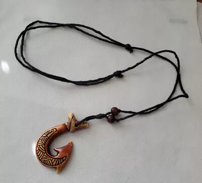 Hawaiian Tribal Surf Moana Maui Hook Style Necklace Cord Adjustable • $15