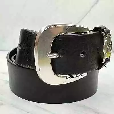 Michael Kors Distressed Black Genuine Leather Belt Size XL • $17.99