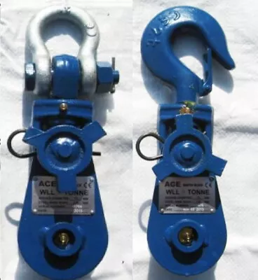 Heavy Duty Winch Snatch Block 3  - 16  (Lifting Pulley Swivel Shackle Or Hook) • £45