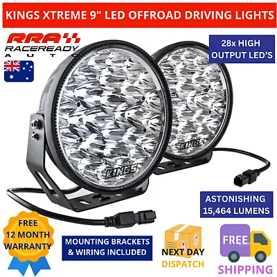 Kings Xtreme 9  LED Driving Lights Offroad Spot Flood Pair 1 Lux 15464 Lumens • $175.88