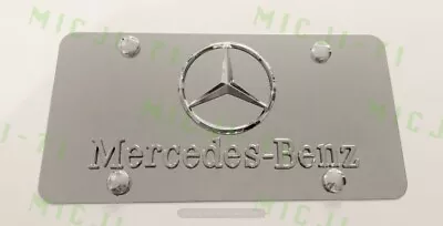 Mercedes Benz Front Auto Heavy Duty Vanity Stainless Metal License Plate  Frame • $37.99