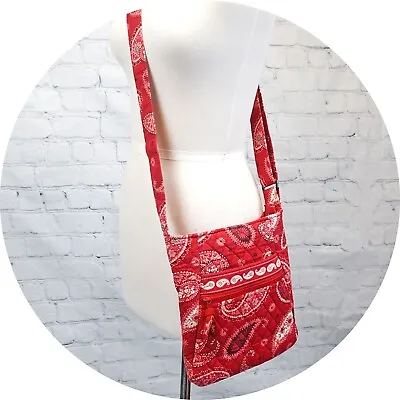 ❤️ VERA BRADLEY Mesa Red Original Hipster Crossbody Vintage Paisley • $16.99