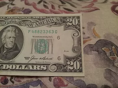 Rare Error Note Misprint Series 1985 20 Dollar Bill $20 Atlanta Federal Reserve  • $2222.22