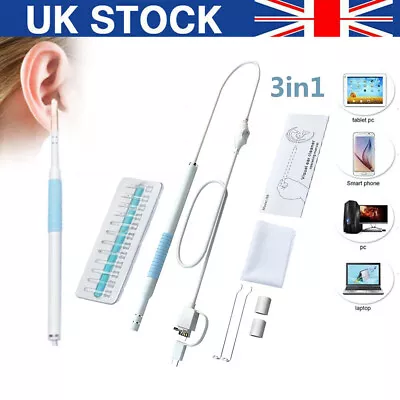 Digital LED Otoscope Ear Camera Scope Earwax Removal Kit Ear Wax Cleaning Spoon • £7.90