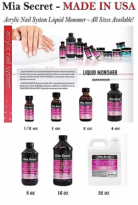 Mia Secret Liquid Monomer For Professional Acrylic Nail System - Made In USA! • $76.99