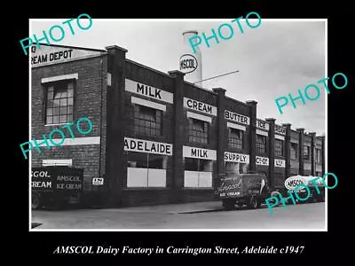 OLD HISTORIC PHOTO OF ADELAIDE SA AMSCOL MILK & DAIRY Co FACTORY C1947 • $9.90