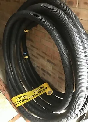 10m CABLE DUCTING ELECTRIC 63mm 50mm TWIN WALL UNDERGROUND TRENCH CONDUIT + TAPE • £49.95