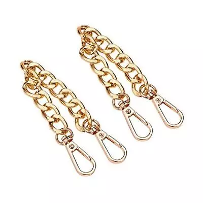  2 Pack 7.8 Inch Aluminum Bag Flat Chain Strap 1.15cm Wide Golden-7.8 -2pcs • $10.62