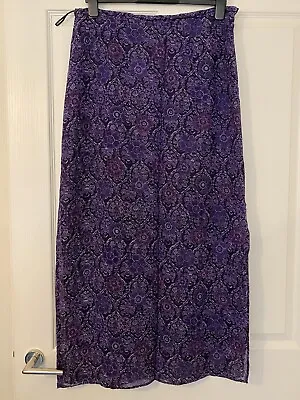 Ladies Fab Sz 14* Purple Mix Lined Chiffon Maxi Skirt ❤️ Marks & Spencer L39 In • £5