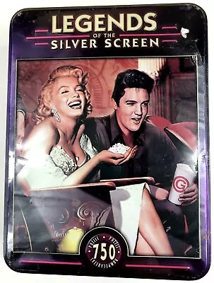 Legends Of The Silver Screen Jigsaw Puzzle Tin Case Elvis Marilyn Monroe Sealed • $19.50