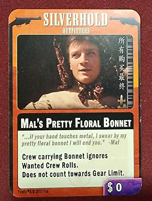 Firefly: The Game – Mal's Pretty Floral Bonnet Promo Card • $63